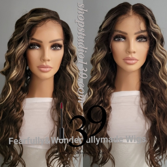Waterwave HD Lace Front wig with highlights